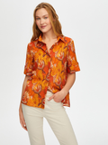 Women's Tropical Pattern Short Sleeve Cotton Voile Shirt by Faik Sönmez