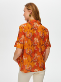 Women's Tropical Pattern Short Sleeve Cotton Voile Shirt by Faik Sönmez