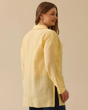 Plus Size Textured Shirt with Stone Embellishments