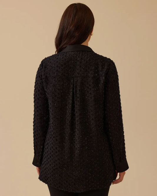 Plus Size Textured Shirt Gala-Xi