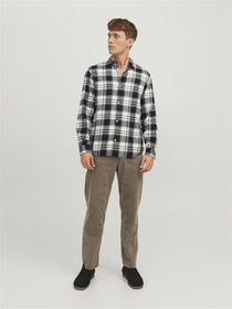 Jack&Jones Erkek Uzun Kol Kareli Minimalist Gömlek - Günlük Stil