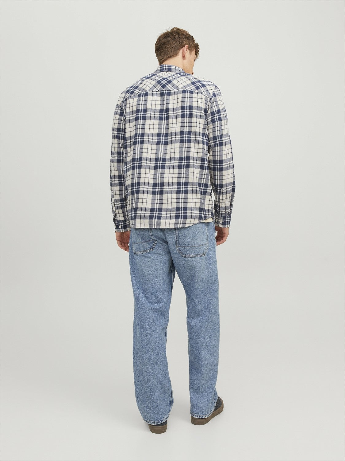 Jack&Jones Erkek Uzun Kol Kareli Minimalist Gömlek - Günlük Stil