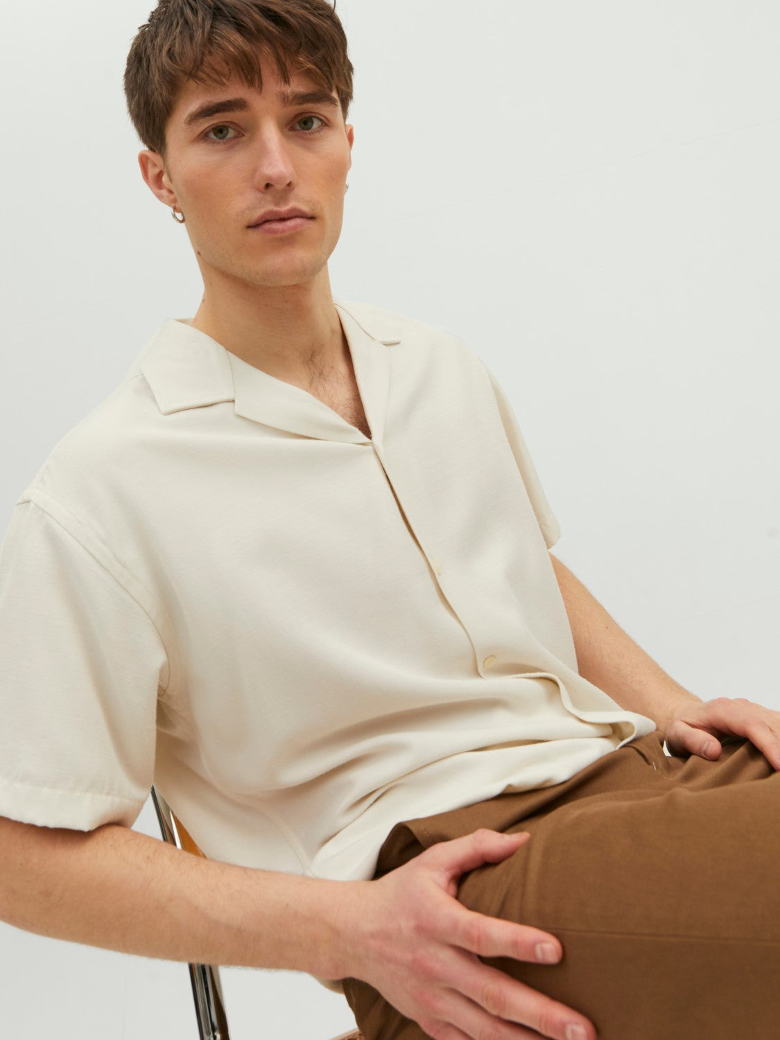 Jack&Jones Oversize Minimalist Kısa Kol Erkek Gömleği