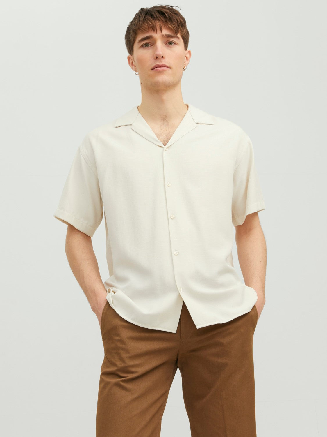 Jack&Jones Oversize Minimalist Kısa Kol Erkek Gömleği Main image