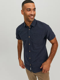 Jack&Jones Minimalist Kısa Kol Erkek Gömleği - Günlük & Rahat