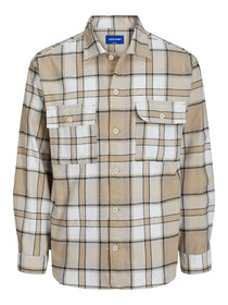Jack&Jones Oversize Kareli Uzun Kol Gömlek - Günlük Stil
