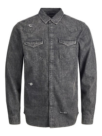Jack&Jones Erkek Uzun Kol Denim Gömlek - Vintage Streetwear