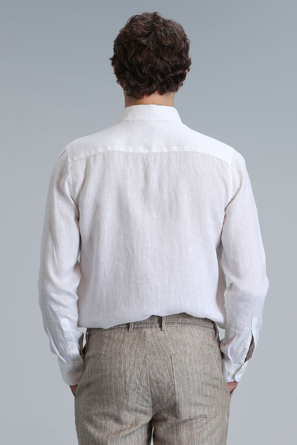 Lufian Minimalist Erkek Keten Gömlek - Uzun Kol - Günlük
