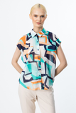 Ten Decorative Flap Pocket Chiffon Blouse