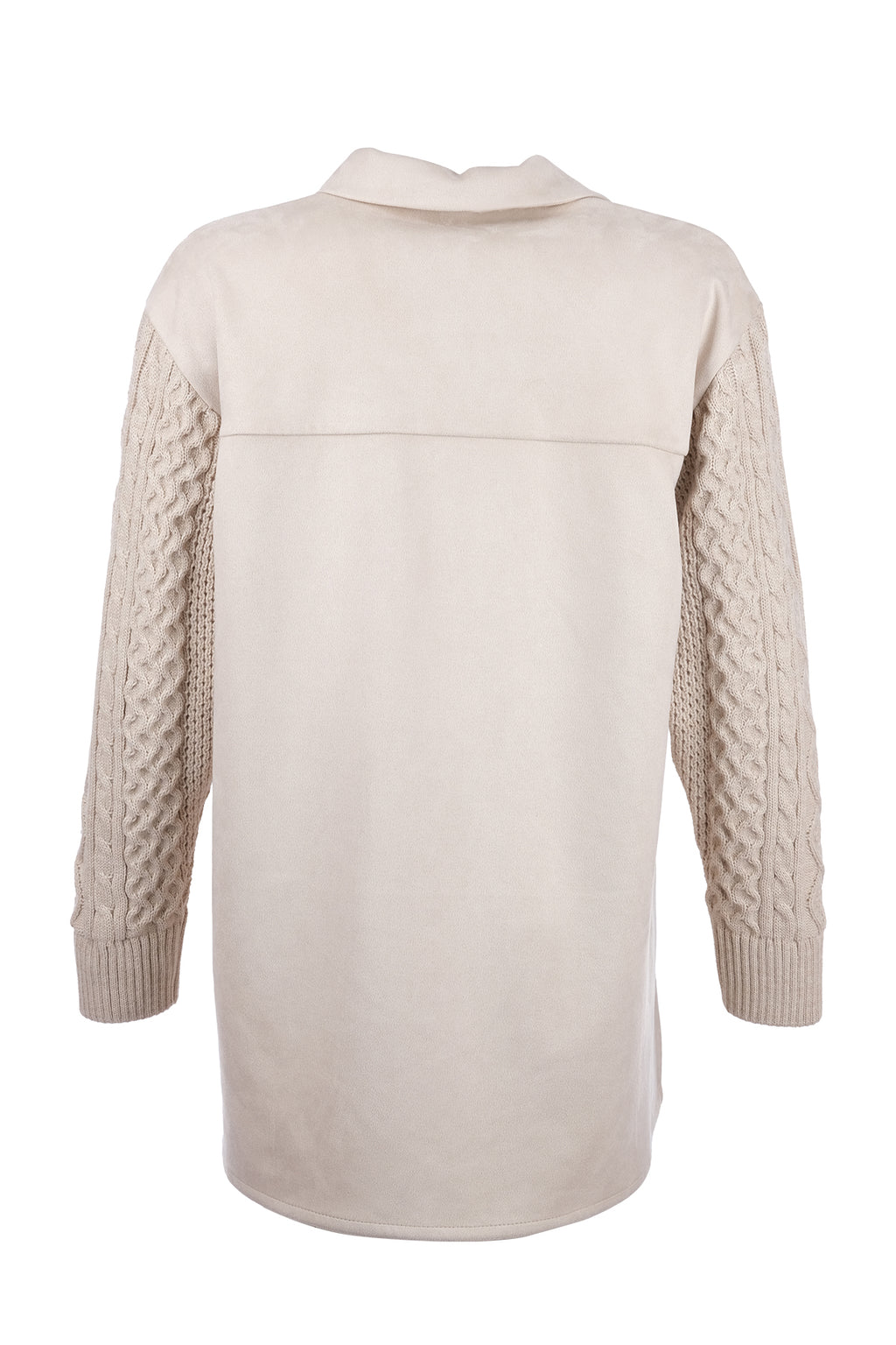 SCL Minimalist Oversize Midi Gömlek - Kazak Detaylı Kollar
