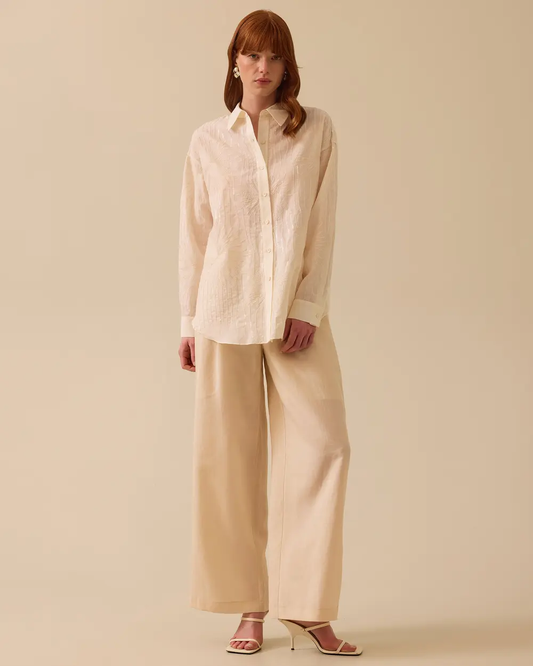 Seçil Minimalist Oversize Long-Sleeve Shirt - Casual & Special Occasions