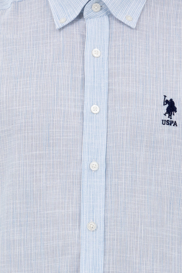 U.S. Polo Assn. Minimalist Erkek Gömlek - 3/4 Kol, Regular Fit, Günlük