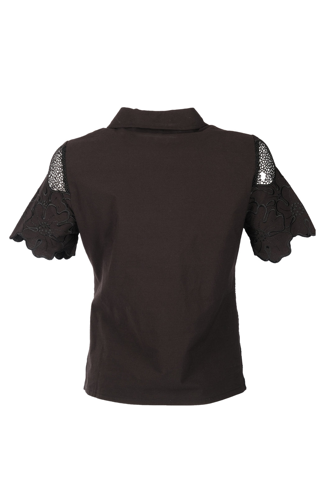 Vedi Minimalist Nakışlı Oversize Kısa Kol Kadın Gömlek