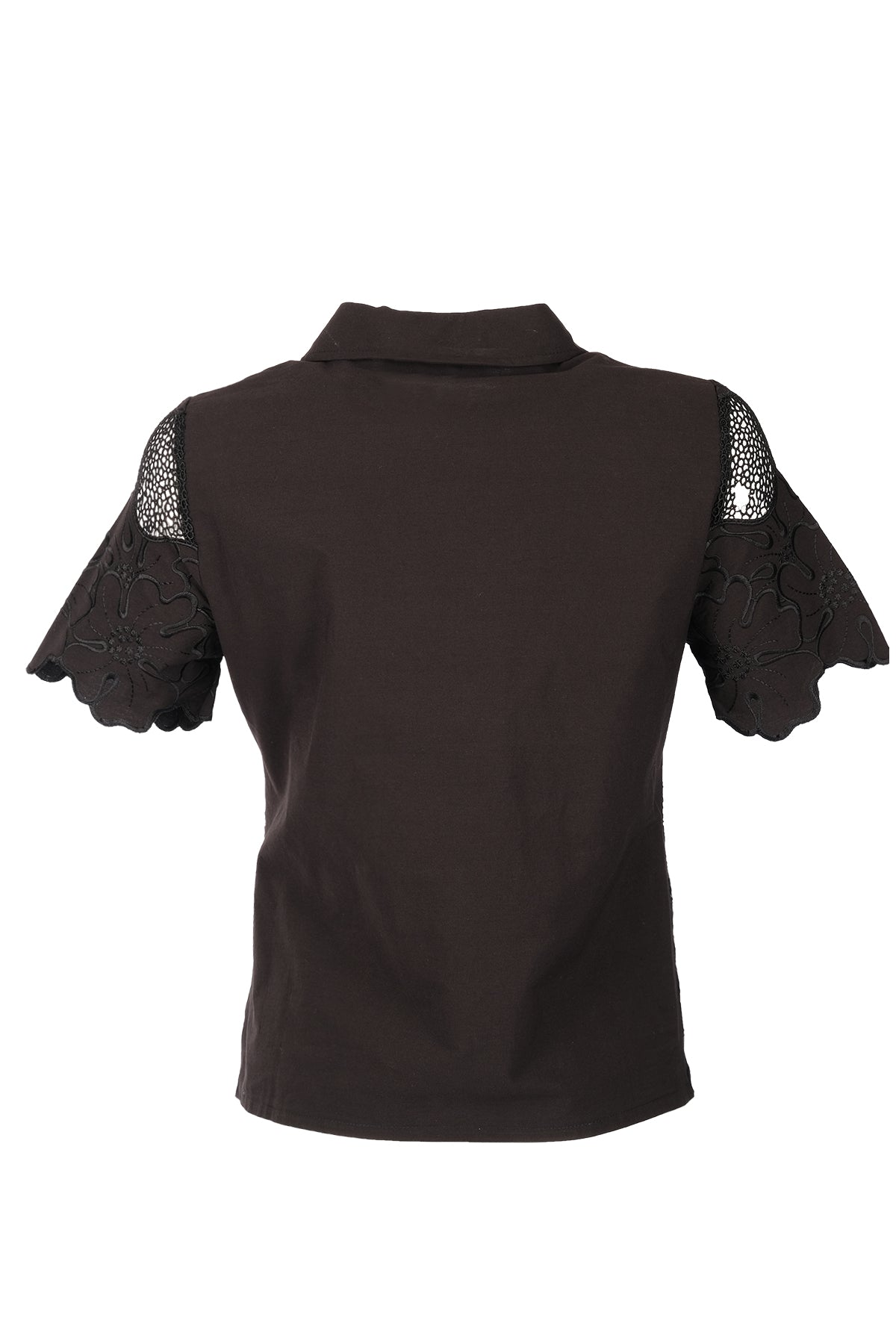 Vedi Minimalist Nakışlı Oversize Kısa Kol Kadın Gömlek