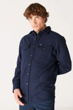 Loose Fit Wide Cut Navy Long Sleeve Shirt Wrangler