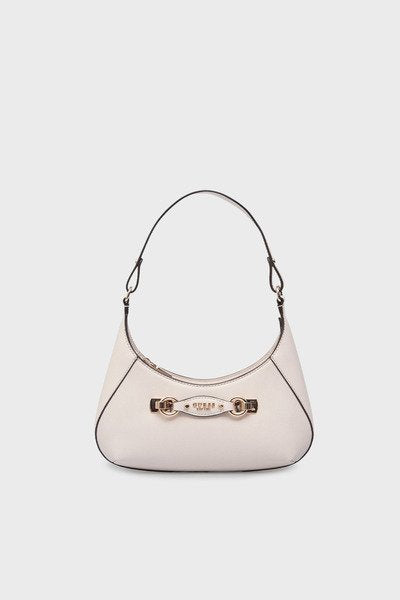 Guess Kadın Suni Deri Omuz Çantası Metal Detaylı Fermuarlı Baget Çanta