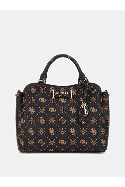 Guess Kadın Monogram Desenli Suni Deri Top Handle Çanta Omuz Askılı