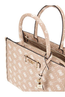 Guess Kadın Monogram Desenli Suni Deri Tote Çanta Çift Saplı Omuz Çantası