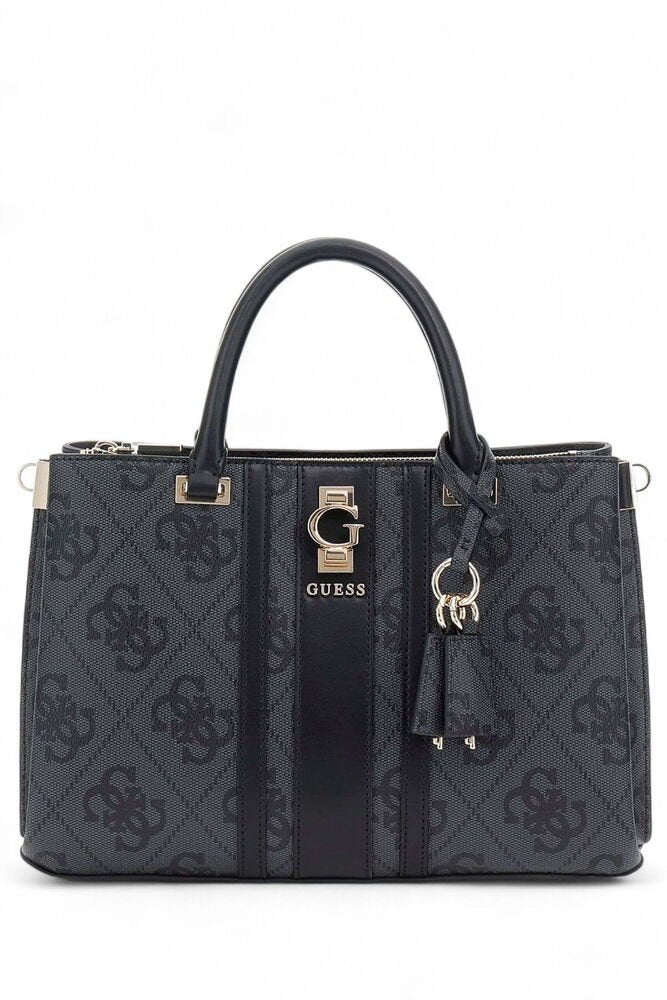 Guess Kadın Monogram Desenli Fermuarlı Çift Saplı El Çantası Secondary image