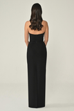 Halter Neck Beaded Crepe Midi Evening Dress Alfa Beta
