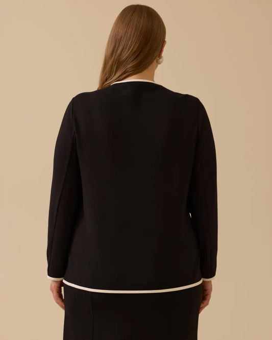 Plus size button-down cardigan with piping detail Gala-Xi