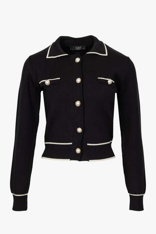 Ten Striped Detail Buttoned Cardigan