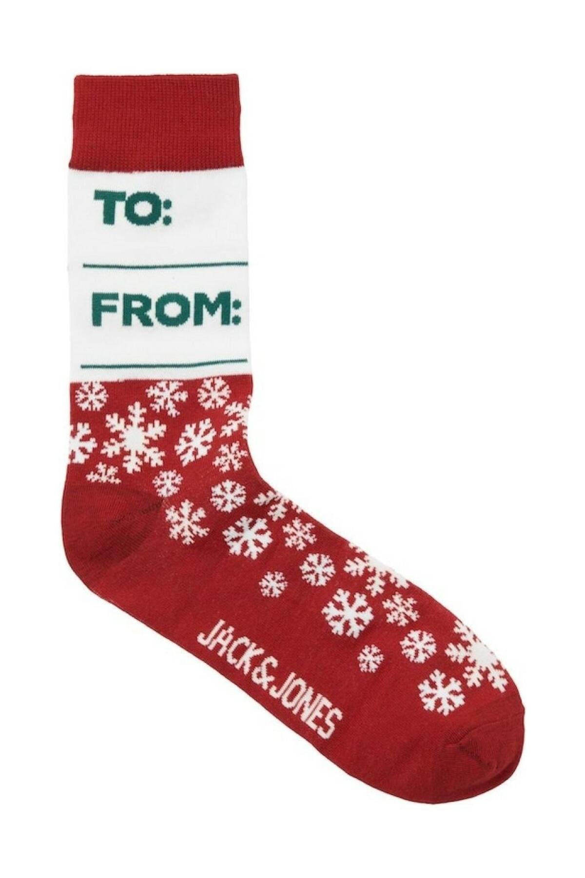 Jack&Jones Erkek 3'lü Noel Çorabı Seti - Kar Tanesi Desenli