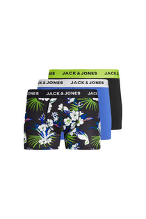 Jack&Jones Erkek Boxer 3'lü Set - Minimalist Tropikal Desenli Rahat Boxer Şort