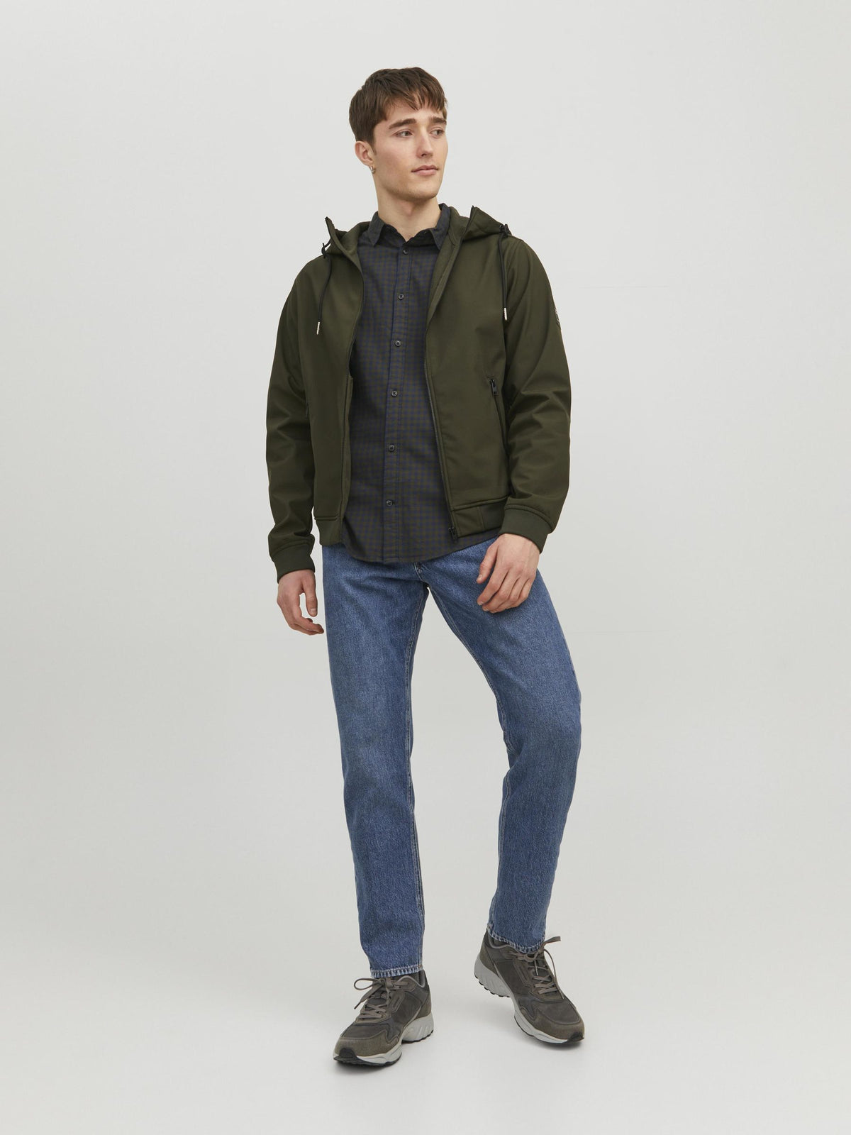Jack&Jones Erkek Kapüşonlu Fermuarlı Cepli Standart Kalıp Polyester Ceket