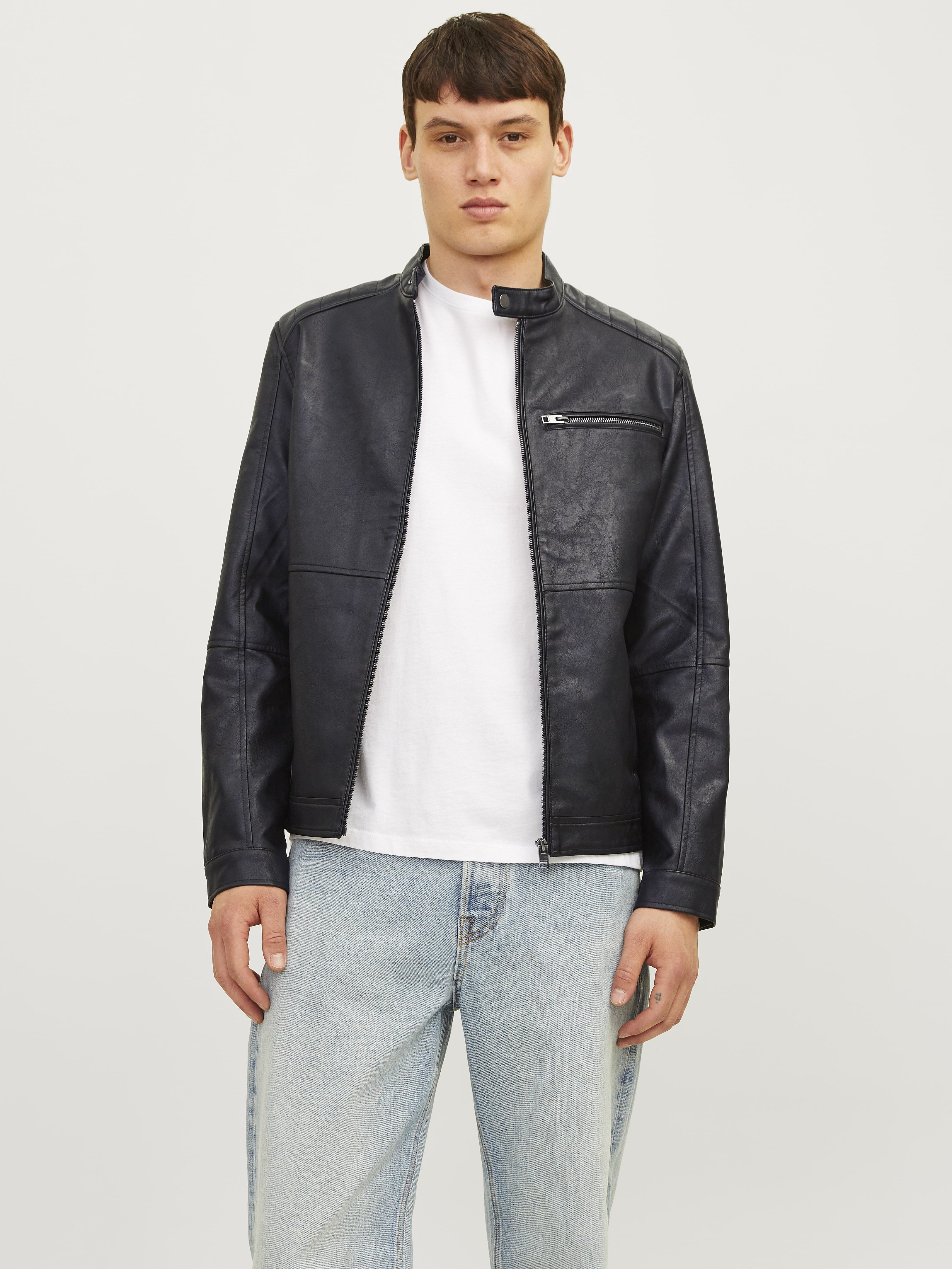 Jack&Jones Minimalist Deri Erkek Ceket - Regular Fit - Günlük Stil