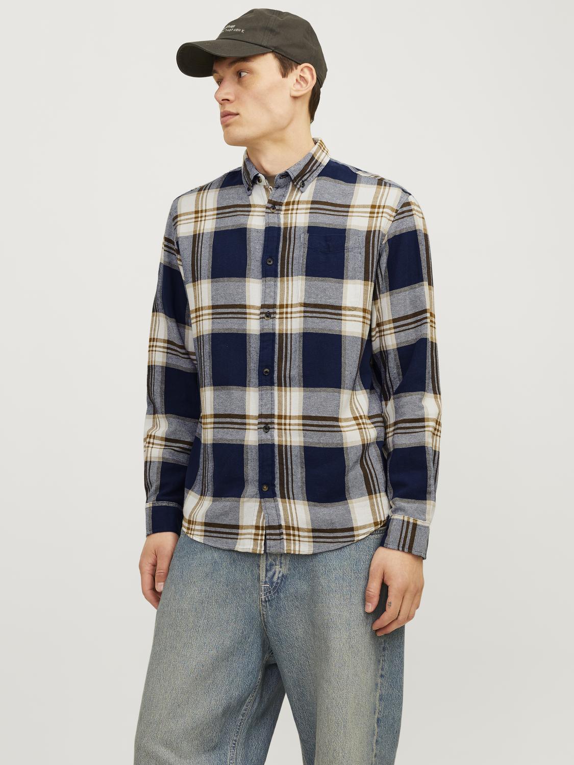 Jack&Jones Minimalist Kareli Uzun Kol Erkek Gömleği Secondary image