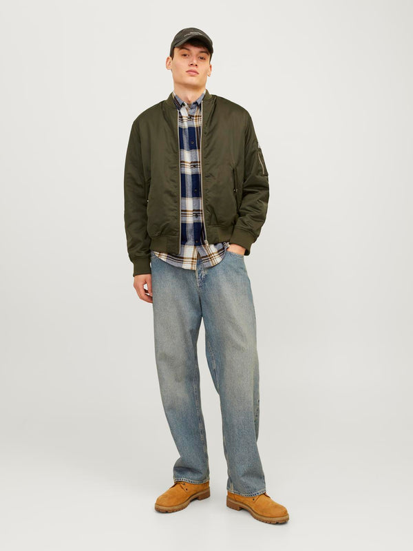 Jack&Jones Minimalist Kareli Uzun Kol Erkek Gömleği