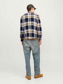 Jack&Jones Minimalist Kareli Uzun Kol Erkek Gömleği