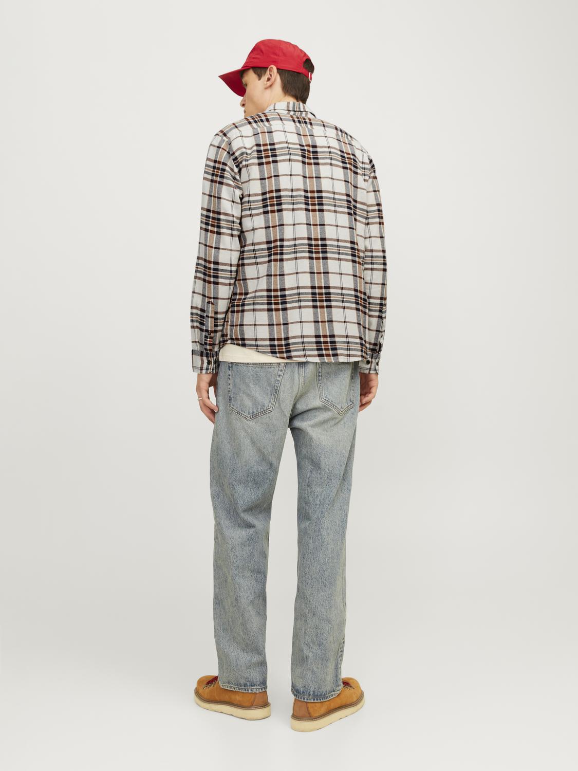 Jack&Jones Minimalist Kareli Uzun Kol Erkek Gömleği