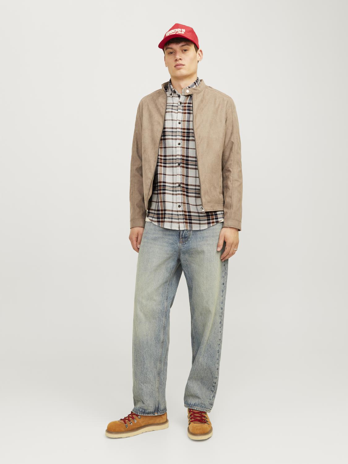 Jack&Jones Minimalist Kareli Uzun Kol Erkek Gömleği