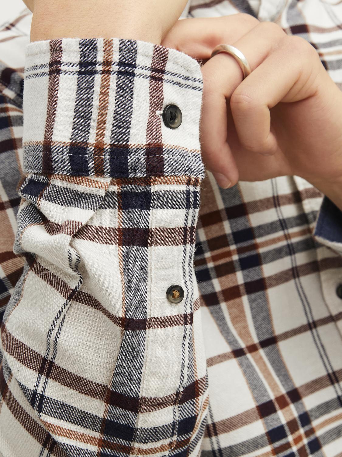 Jack&Jones Minimalist Kareli Uzun Kol Erkek Gömleği