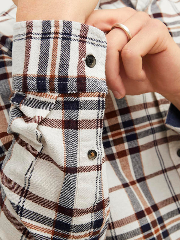 Jack&Jones Minimalist Kareli Uzun Kol Erkek Gömleği