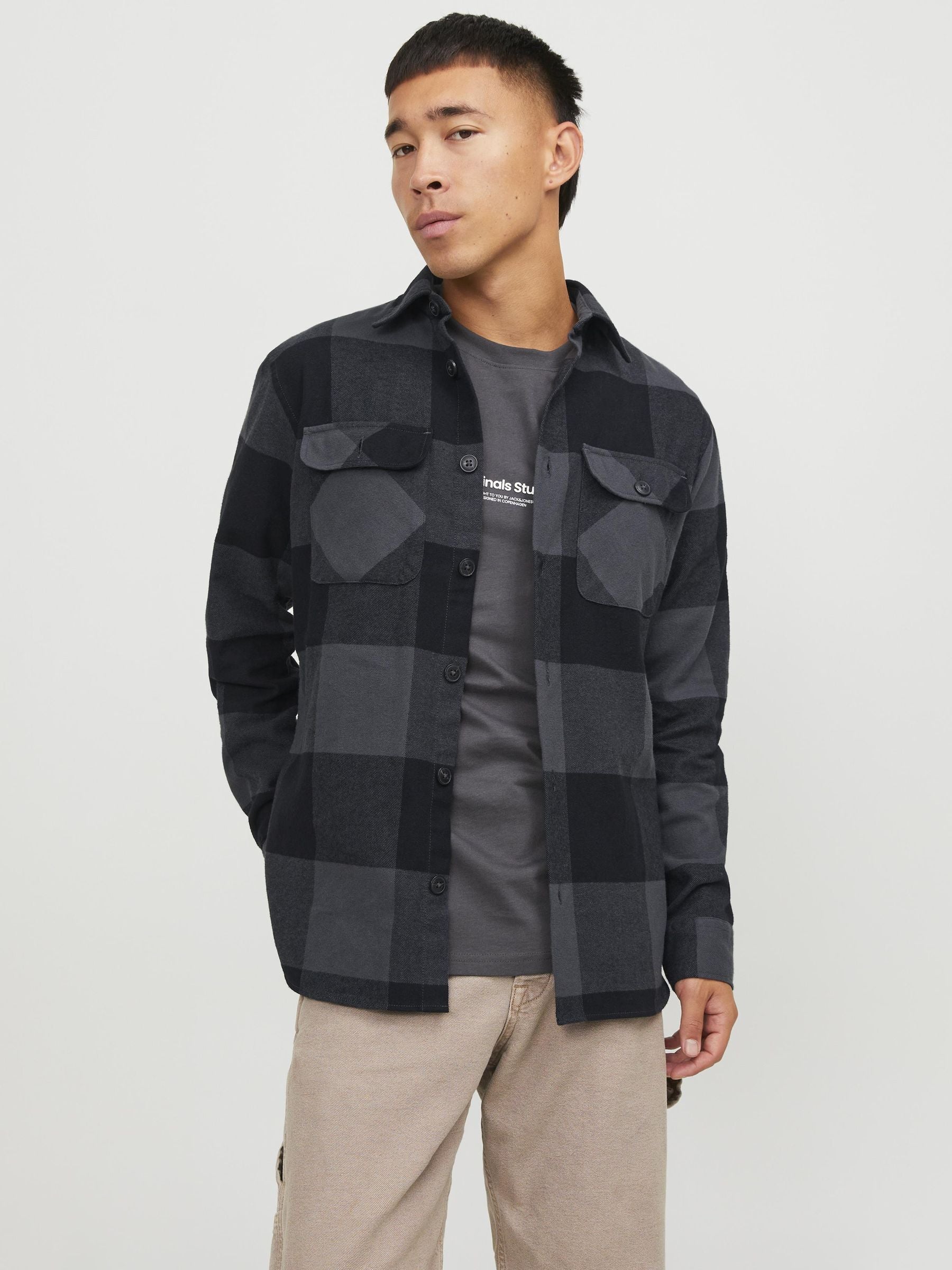 Jack&Jones Kareli Uzun Kol Erkek Gömleği - Günlük Casual Secondary image