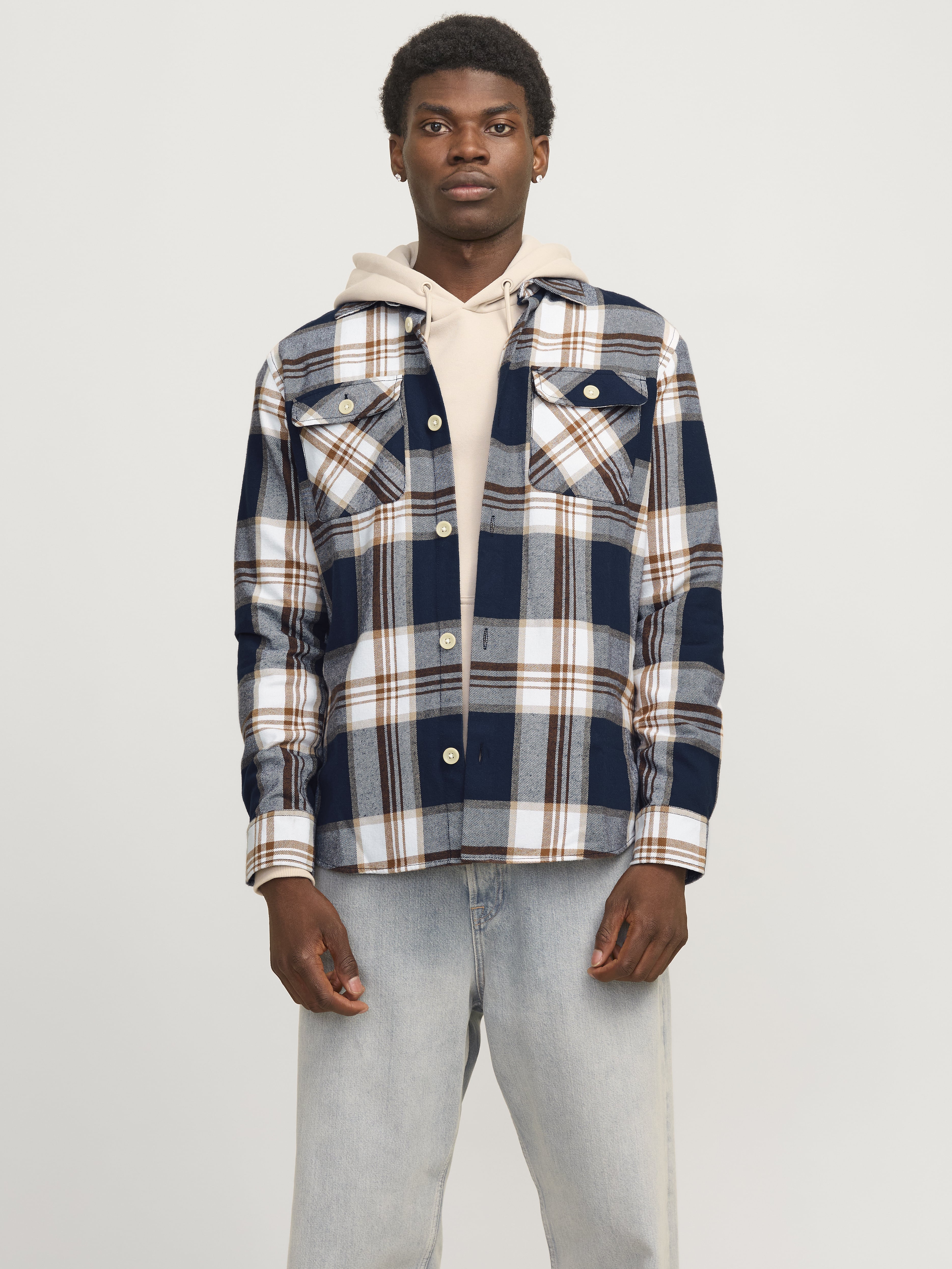 Jack&Jones Kareli Uzun Kol Erkek Gömleği - Günlük Casual