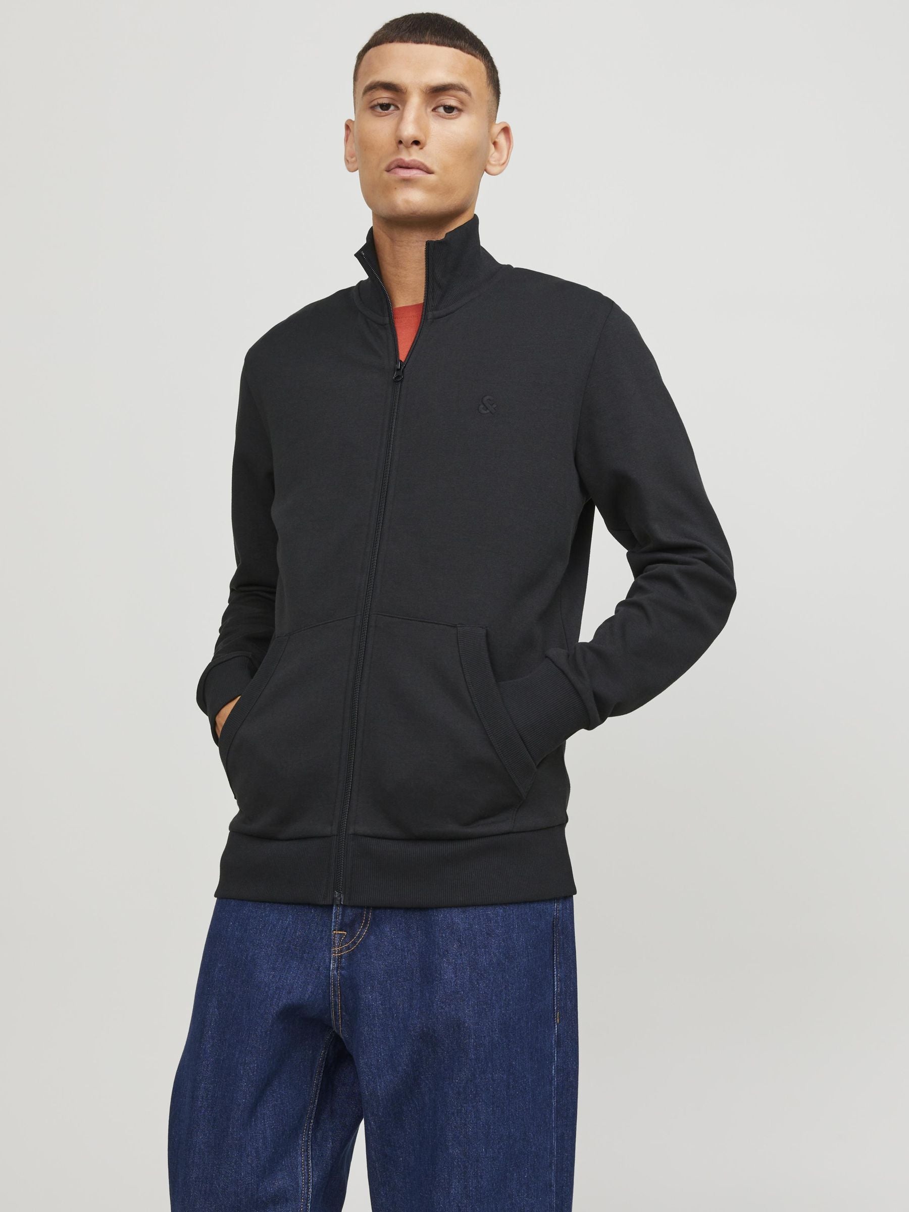 Jack&Jones Minimalist Oversize Fermuarlı Erkek Hırka - Günlük Kombinleriniz İçin Main image