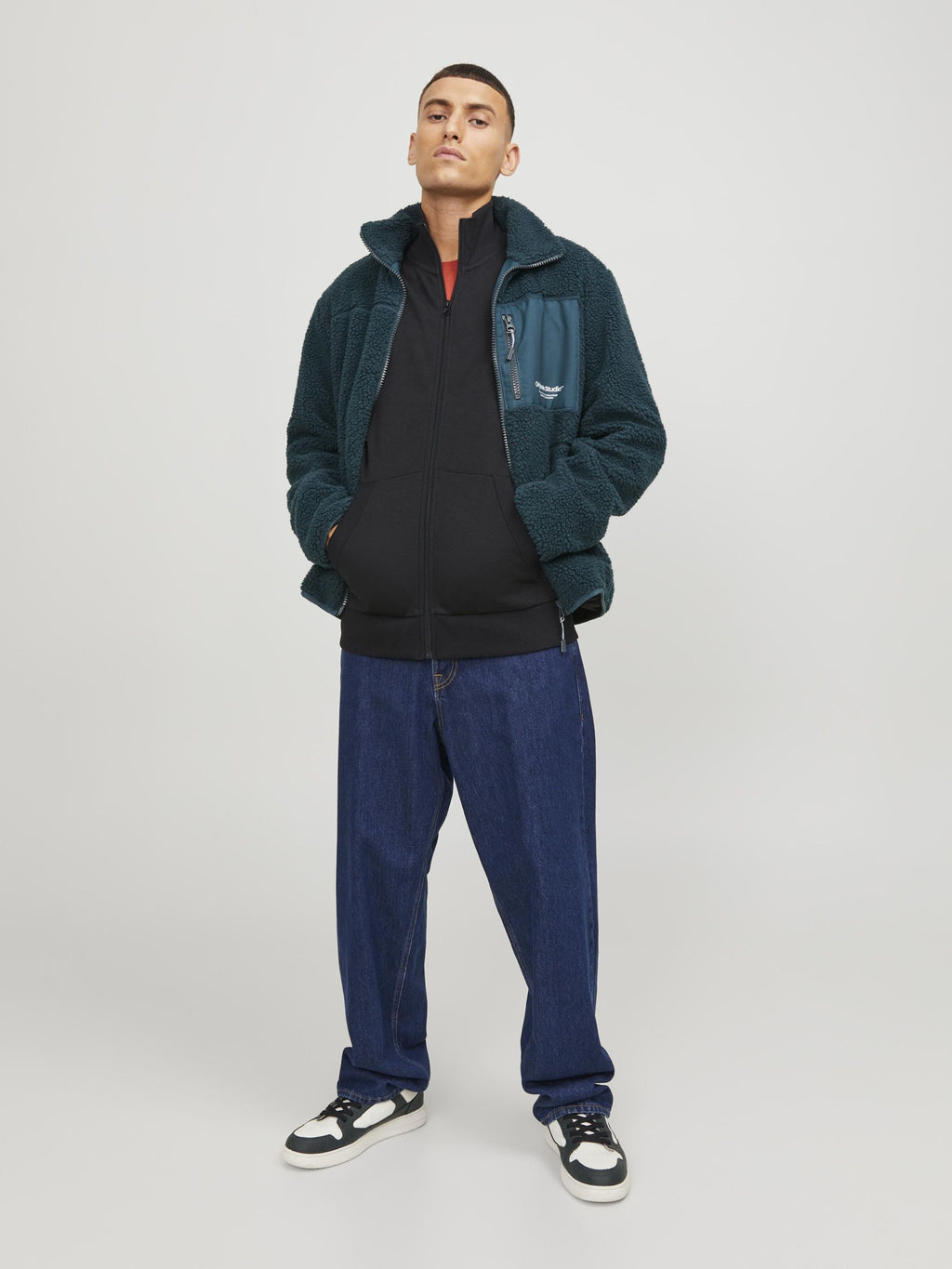 Jack&Jones Minimalist Oversize Fermuarlı Erkek Hırka - Günlük Kombinleriniz İçin