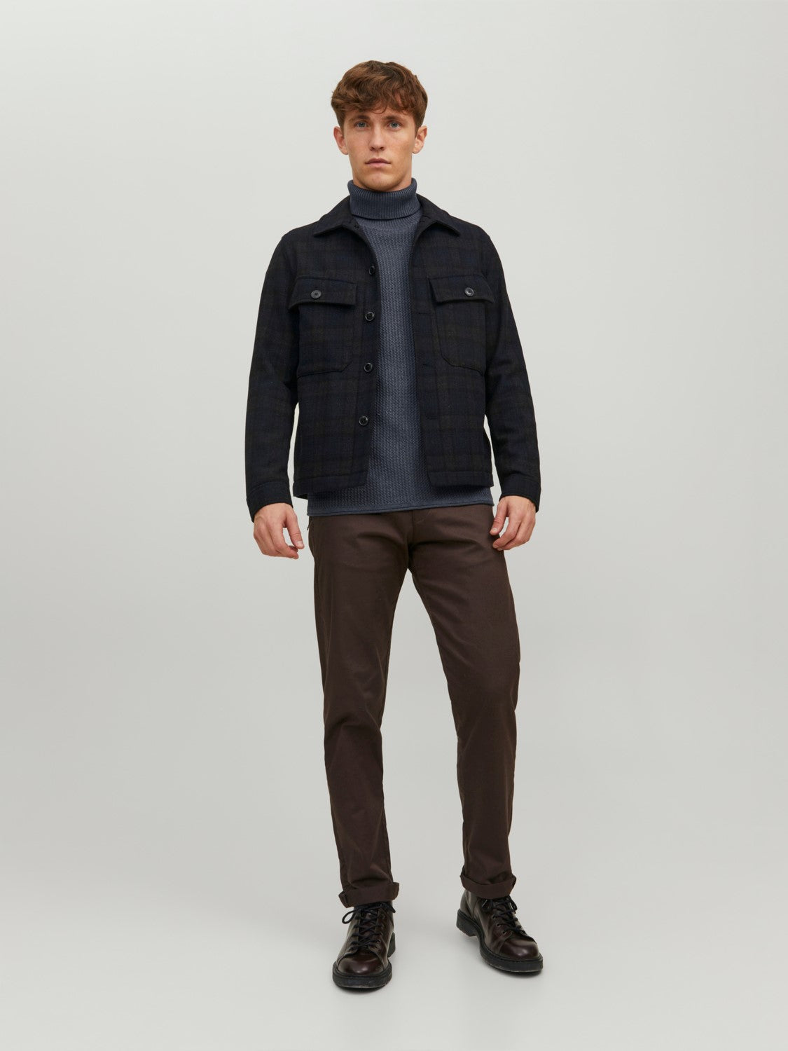 Jack&Jones Erkek Minimalist Boğazlı Uzun Kol Kazak - Oversized Fit