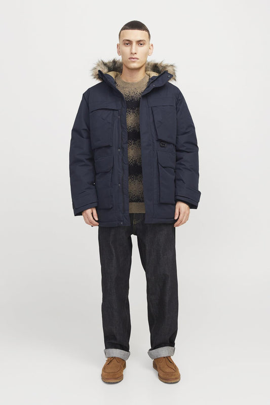 Jack&Jones Erkek Oversize Kapüşonlu Kışlık Mont - Sıcak ve Şık!