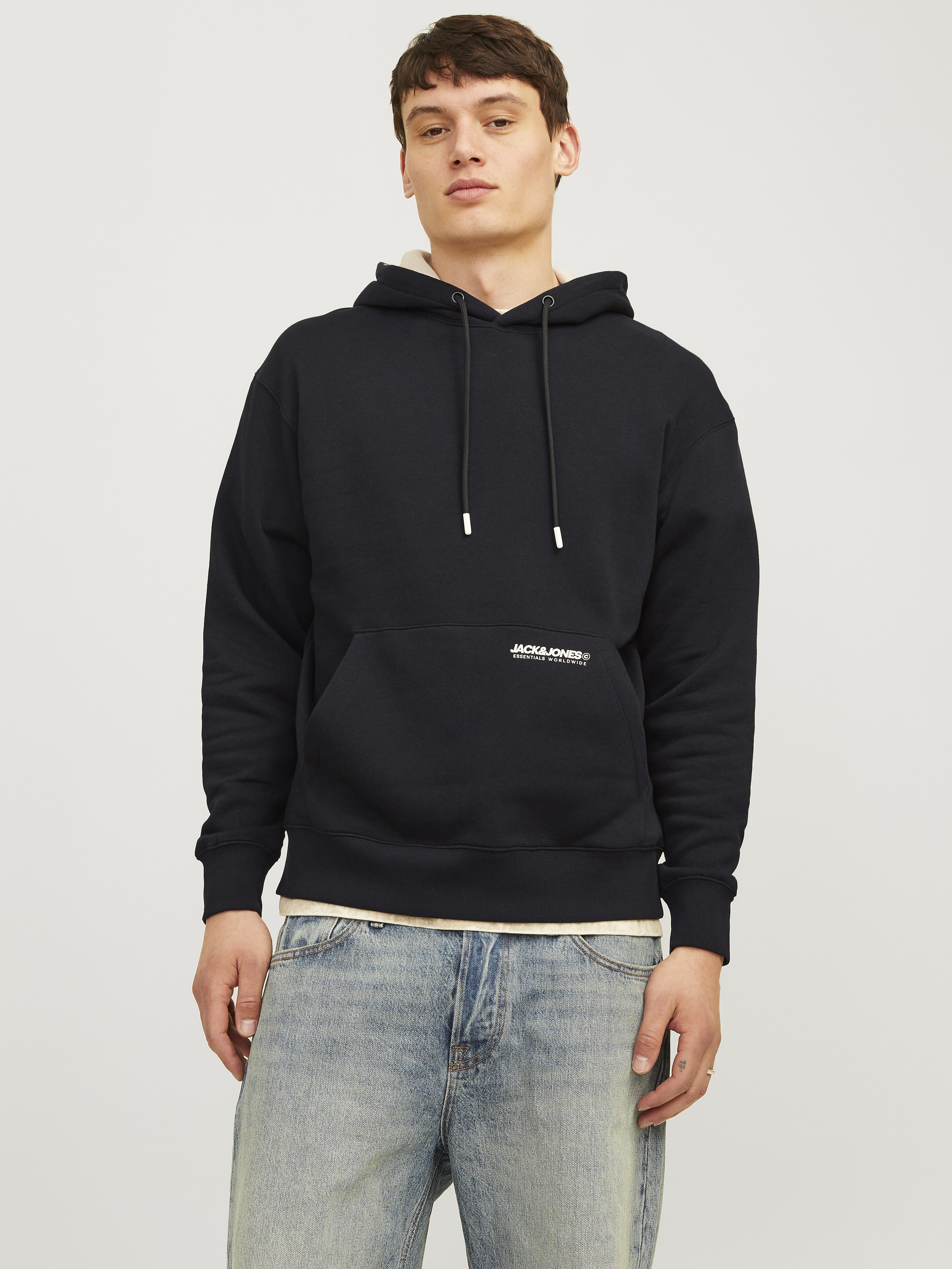 Jack&Jones Erkek Oversize Kapüşonlu Sweatshirt - Minimalist Günlük Secondary image
