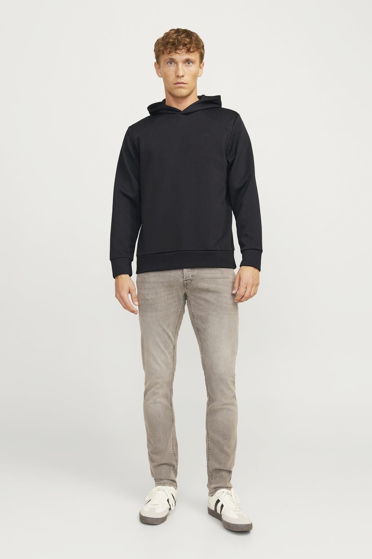 Jack&Jones Oversize Kapüşonlu Minimalist Erkek Sweatshirt - Günlük Kullanım