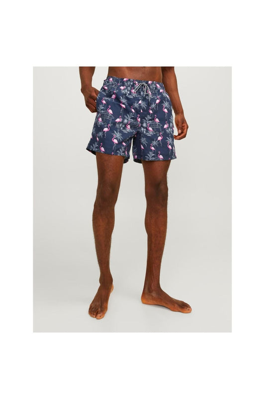Jack&Jones Flamingo Desenli Erkek Plaj Şortu - Yazın Stilini Yakala!