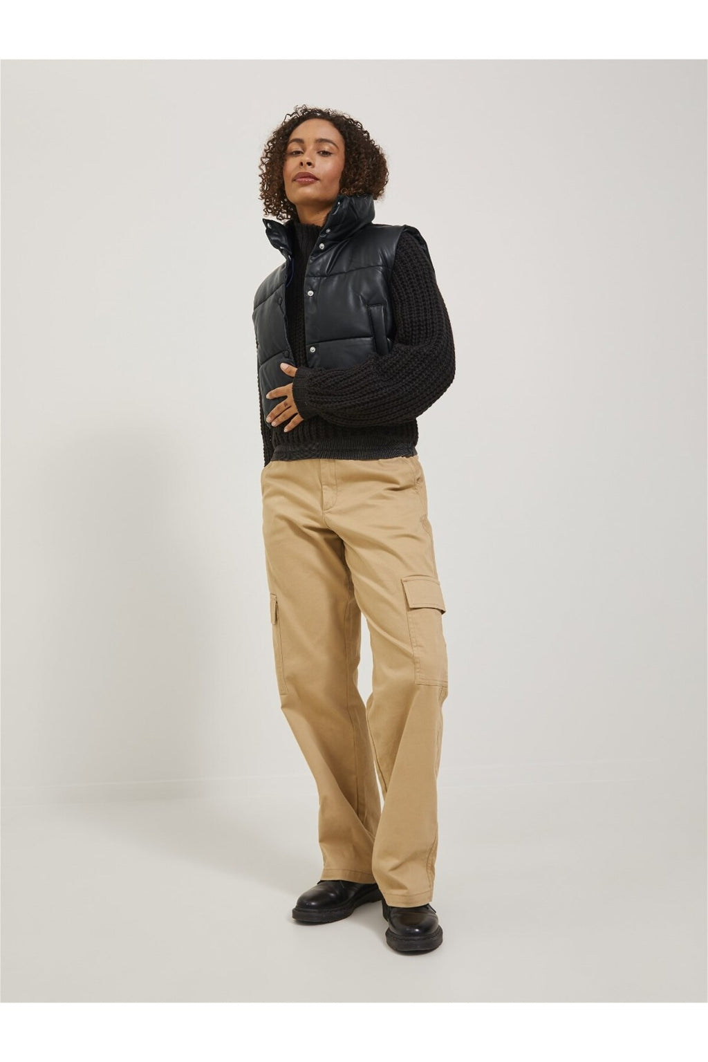 Jack&Jones JJXX Kadın Crop Oversize Suni Deri Yelek