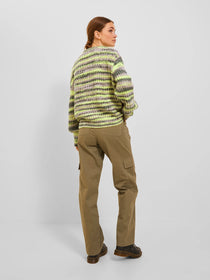 Jack&Jones JJXX Kadın Geometrik Desenli O Yaka Uzun Kollu Örme Kazak