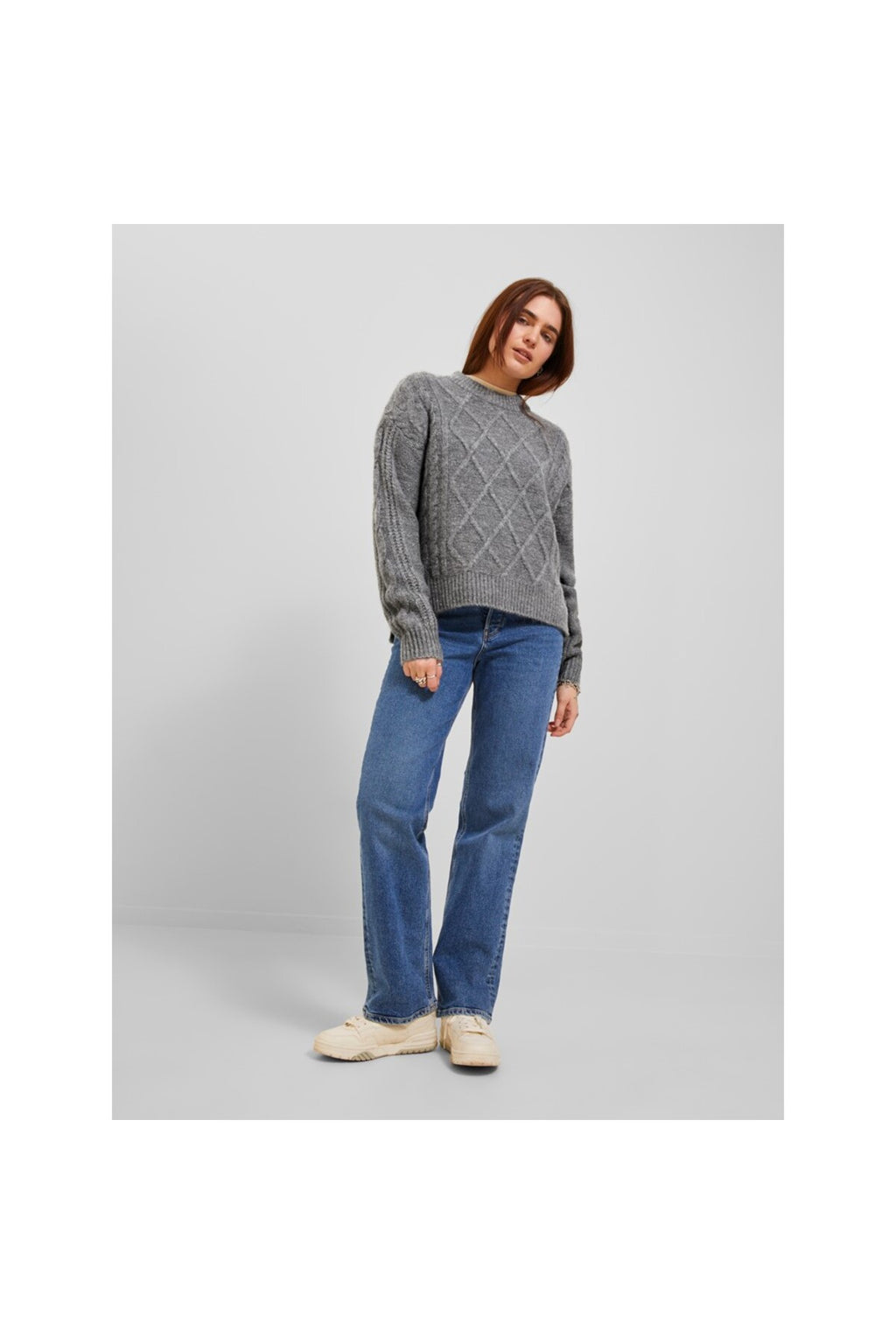 Jack&Jones JJXX Kadın Oversize Örgü Kazak - Günlük Stil