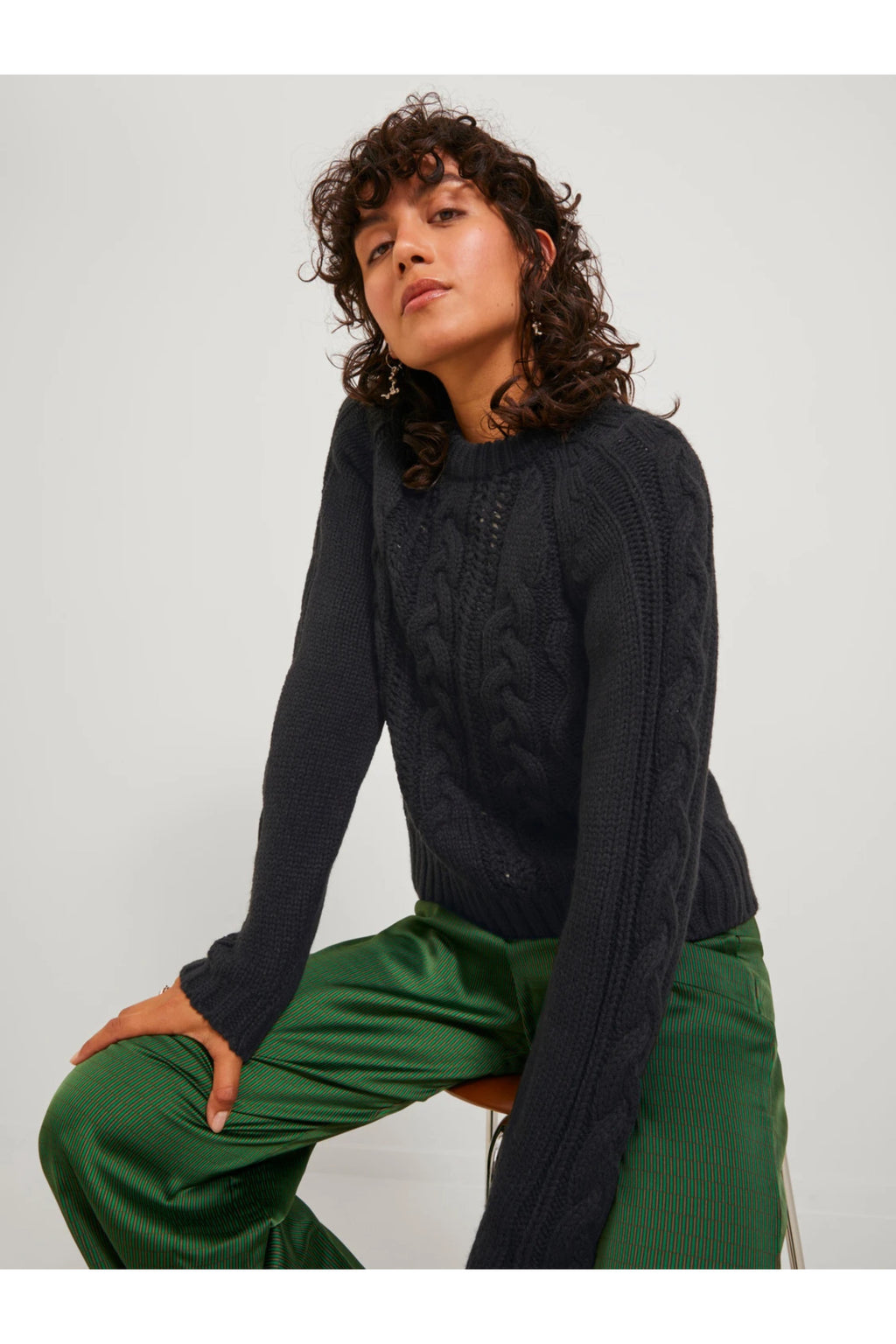 Jack&Jones JJXX Minimalist Örgü Kadın Kazak - Uzun Kol - Günlük